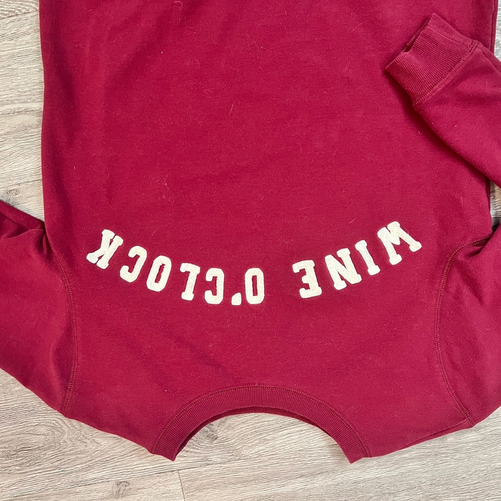 Wine O'Clock Burgundy Sweatshirt size small